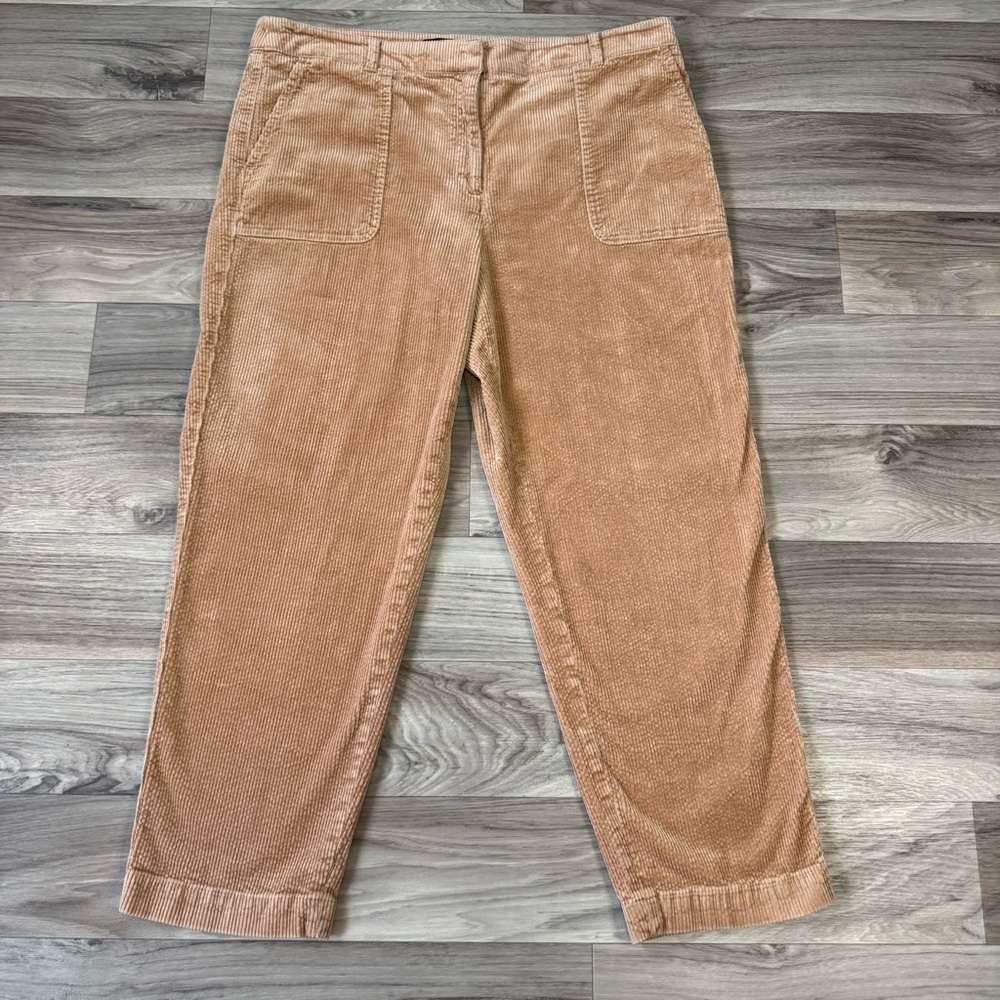 Talbots Tapered Ankle Stretch Corduroy Pants in Toasted Coconut Size 16
